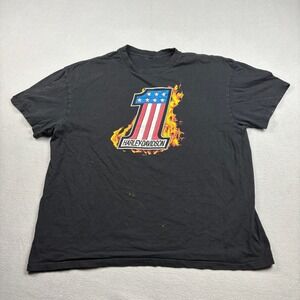 Harley Davidson Grande Prairie Alberta Canada #1 Flame Graphic T-Shirt Black Men